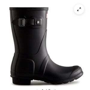 Hunter Women's Original Short Back Adjustable Rain Boots Black